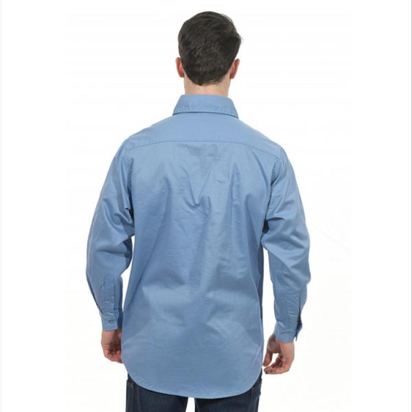 Fogo de CFR - botão longo do franco da luva da sarja retardadora da camisa 260gsm do trabalho acima da camisa