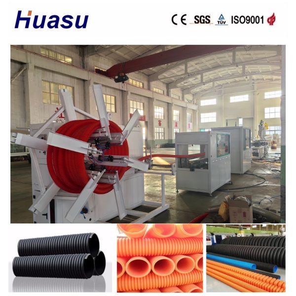 30-200mm HDPE PE PVC PP Single Wall Corrugated Pipe Extrusion Line with PLC Control System for Durable Pipes