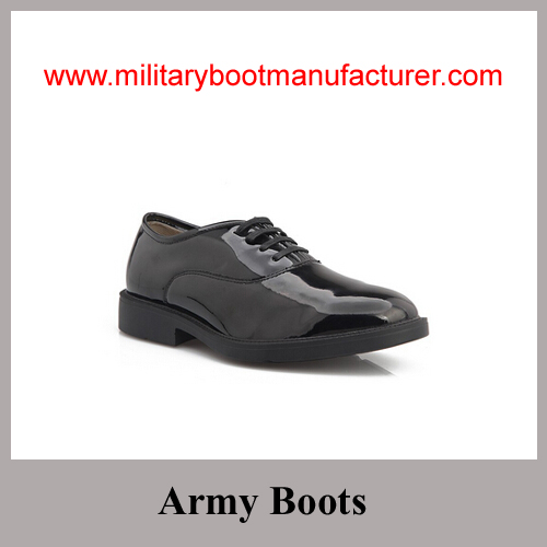 Wholesale China Made Glossy Mirror Leather Army Rank Officer Shoes