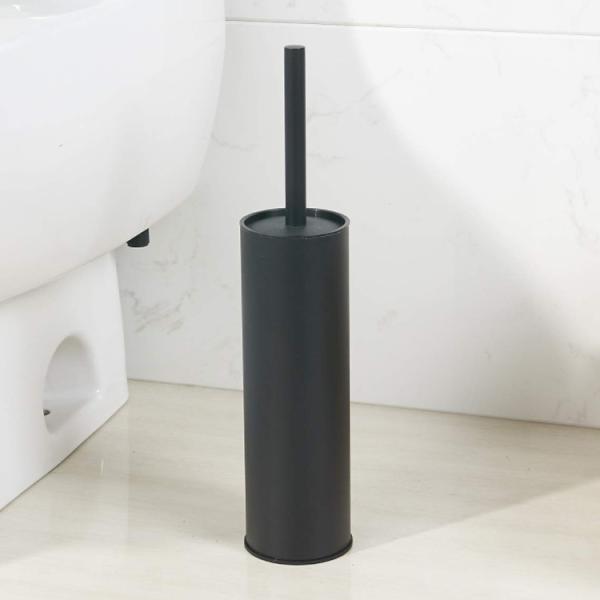 Black Toilet Brush And Holder Long Handle Steel Scrubber Sanitary Ware