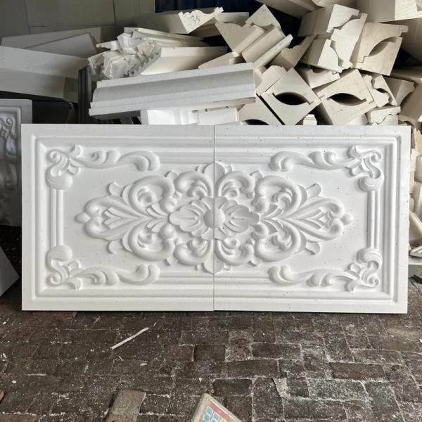Custom Modern Foam EPS Decorative Relief Mural Mountain Flower Back-Shaped Line Hotel Window Waist Lines Moisture Proof