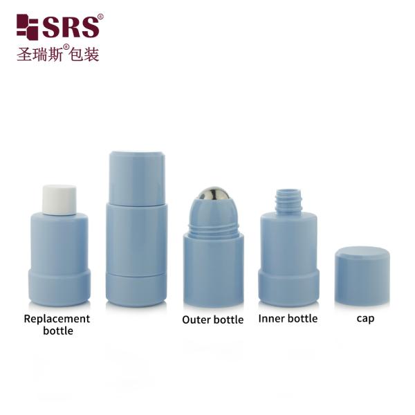 Refillable PP Roll On Bottle 50ml 75ml for Essential Oils and Deodorant
