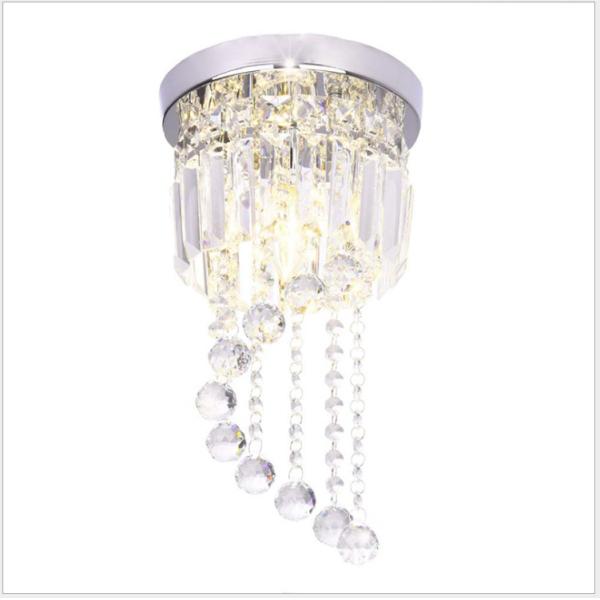 JYLIGHTING Модем Luxury LED Crystal Chandelier K9 Led Круглые потолочные фонари Прохожие фонари с хромовой золотой отделкой Внутри