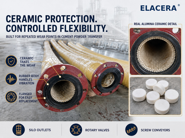 Flexible Ceramic Lined Hose for Cement Powder Conveying