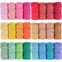 50 m de corde de macramé rose poussiéreux 5 mm de corde de coton rose ISO9001 3 fils