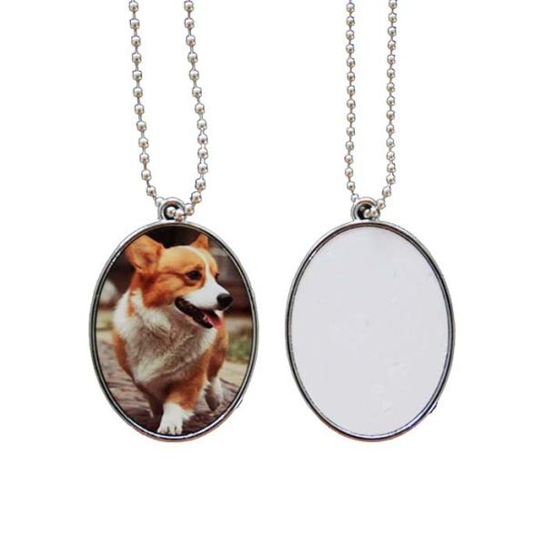 Logo personnalisé en blanc à double face Sublimation métallique Nom d'animal de compagnie Identifiant de la chaîne Étiquettes de chien pour l'impression par sublimation
