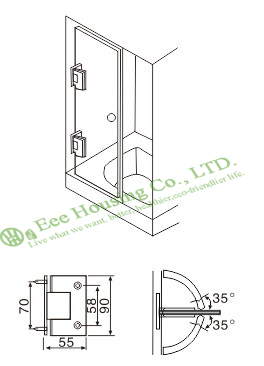 304 Stainless Steel Wall-mount Shower Door Hinge,glass door clamp,glass fixer, glass clamp
