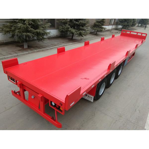 12 Wheels 13 Meters Platform Semi Trailer 3 Axles Low Alloy Steel Material