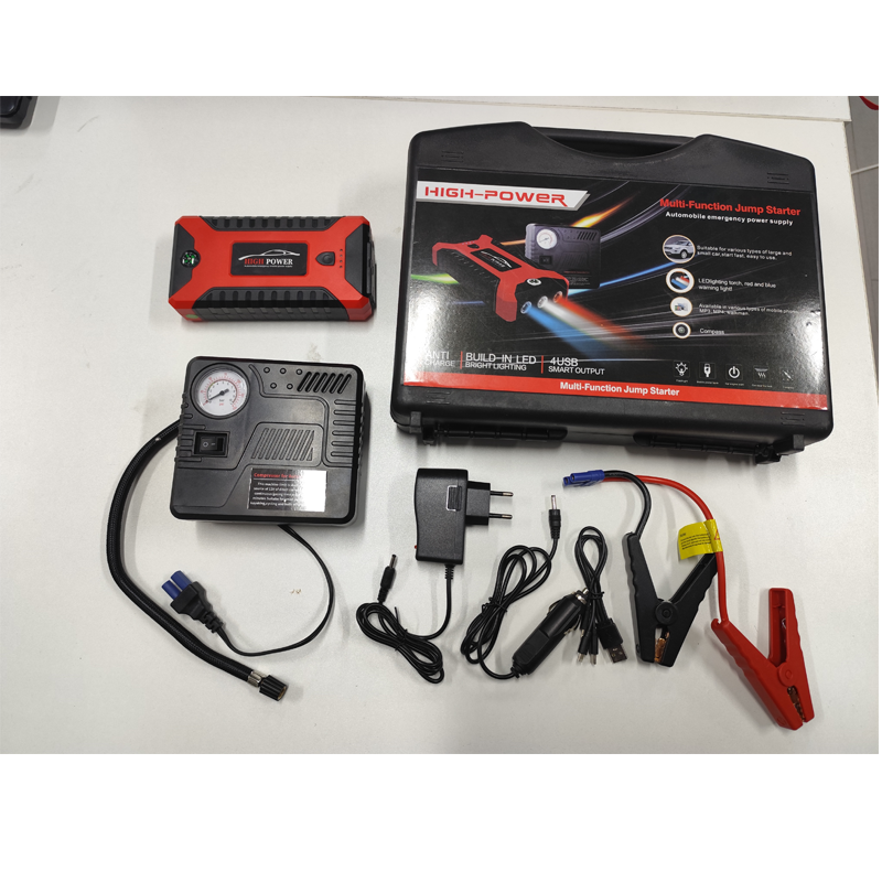 5400mAh Automobile 2 In 1 Jump Starter With Air Compressor 300A - 600A Portable Car Battery Charger Jump Starter SmartRechargeable Jump Starter + LED Light, Warning Light, SOS & MultifunctionEmergency