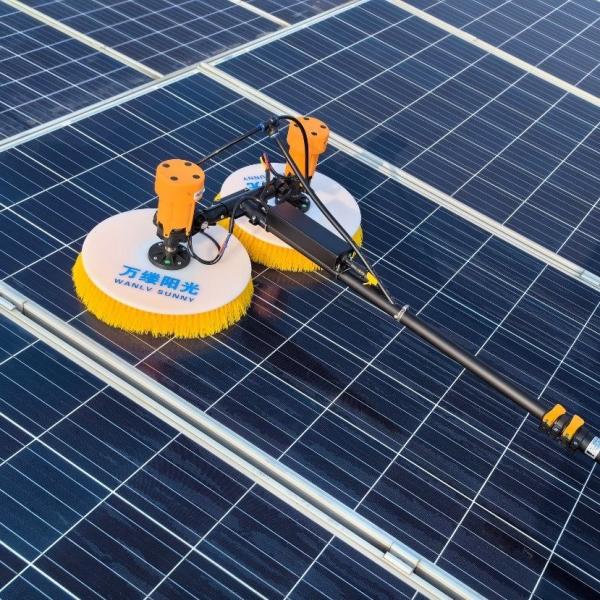 WLS-4-1-3WL Solar Panel Cleaning Pole Water Fed Brush with Double-Head and Nylon Yarn