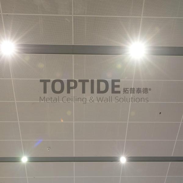 Commercial Architectural Aluminum Metal Perforated Ceiling Tiles With Simple Suspension System