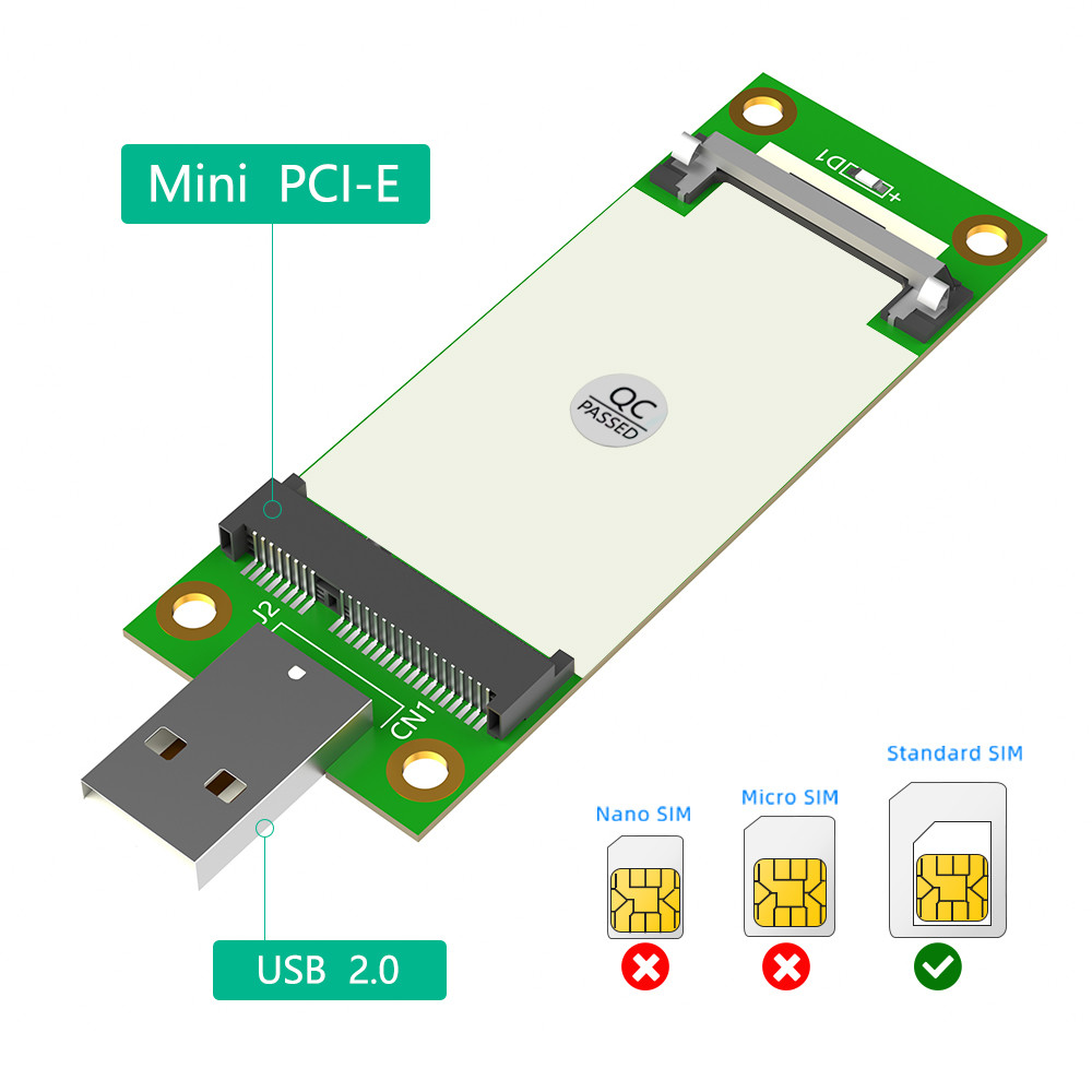 Мини PCI-E на USB адаптер с слотом SIM-карты для быстрой передачи данных