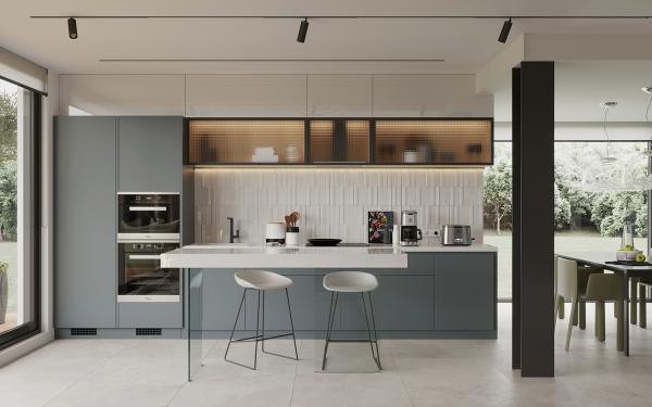 Melamine Door Finish Modern Kitchen Cabinet for Luxury Kitchen Furniture