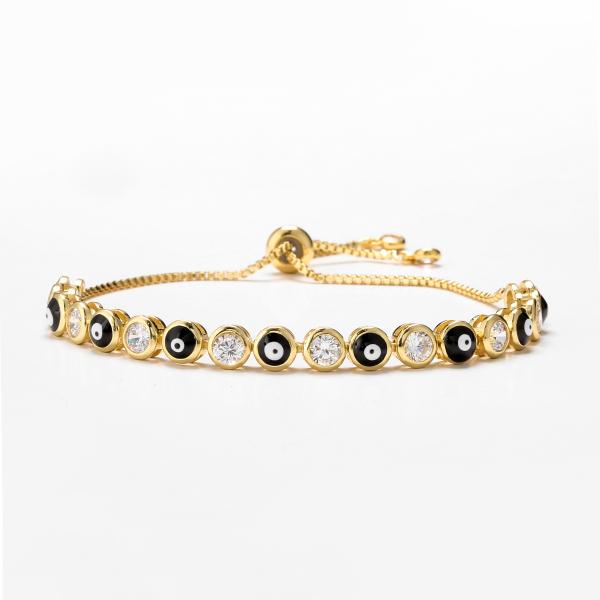 Браслет Bangle цепи связи Zricon дурных глазов масла падения браслета золота девушек 24k женщин