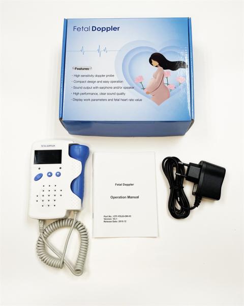 Fœtal Doppler à usage domestique Moniteur de pouls portable pour bébé avec haut-parleur HD et écran LCD