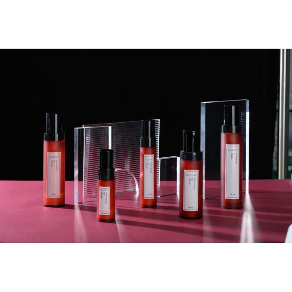 Empty Cosmetic Packaging Set Red Color Frosted Printing Face Cream Serum Bottle