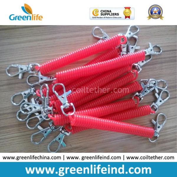 Plastic Custom Color Size Red Spring Spiral Key Holder Lanyard