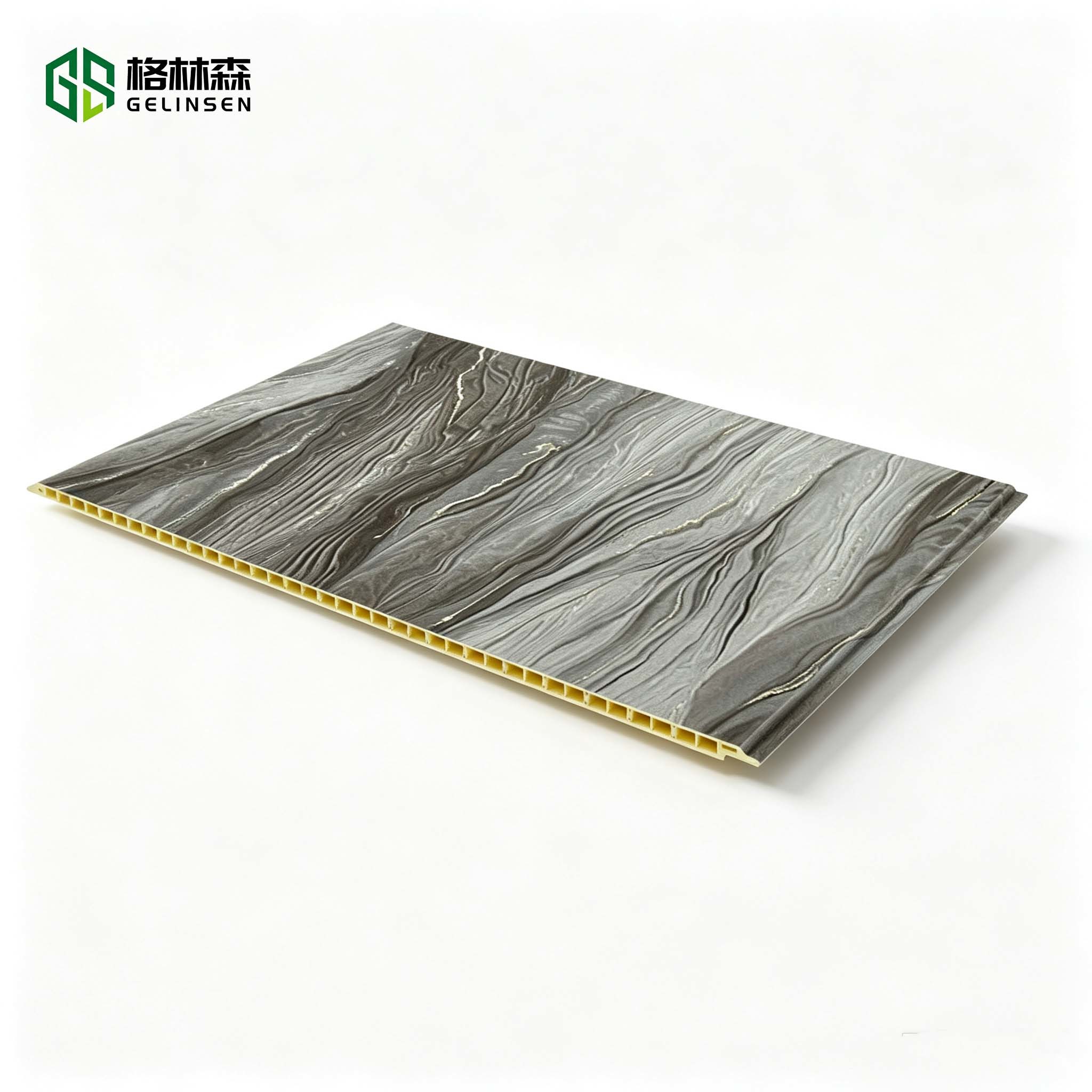 Popular Bamboo Wood Fiber PVC Wall Panel 600mm Eco-friendly Cladding for Home Decor