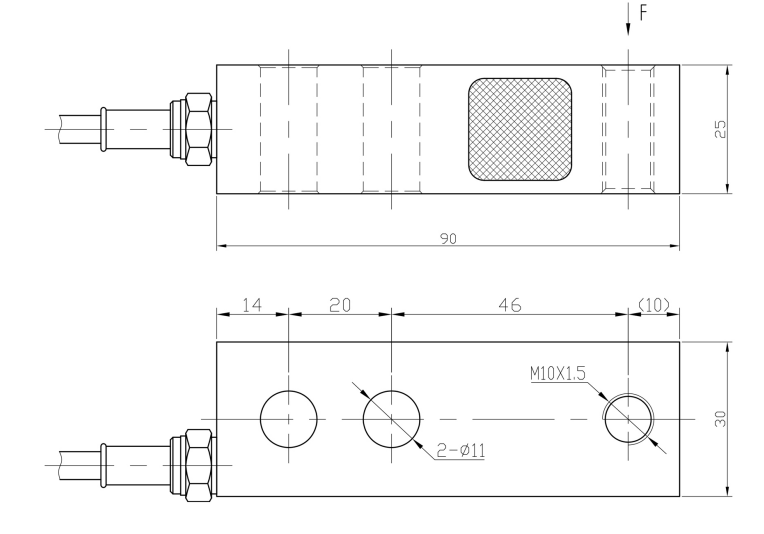Shear Beam Load Cell  WL-124 Alloy Steel Capacity 50-300kg For Various Industrial Weighing System