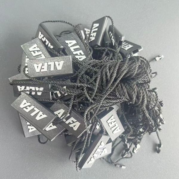 Hanging Tags Black Hang Tag String Style 0.1 Ounces Lightweight Strong Material for Apparel Labeling and Merchandise Tags