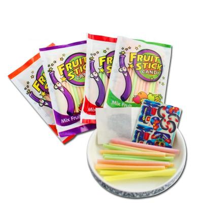 Halal CC Stick Candy With Multicolor Rainbow Fruit Long Straw HACCP Approved