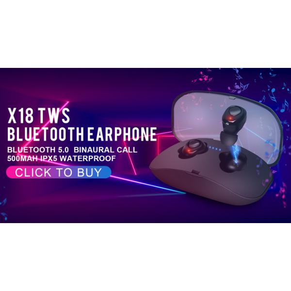 Беспроводные наушники хэндс-фри Earbuds шлемофонов X18 наушников Bluetooth наушников бесшнуровые резвятся телефоны наушника с Mic