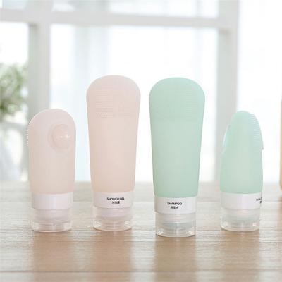 89ML Silicone Travel Bottles Set with Suction Cup , Shampoo Lotion Conditioner