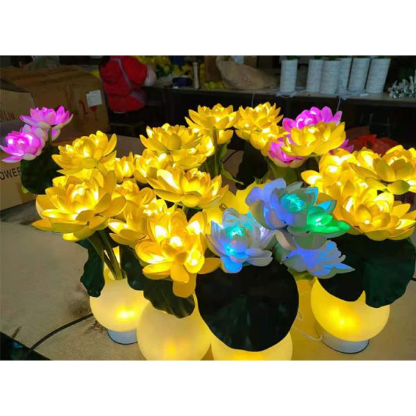 Simulation lotus lamp LED night light fake flower indoor living room bedroom ornamental decorative lamp