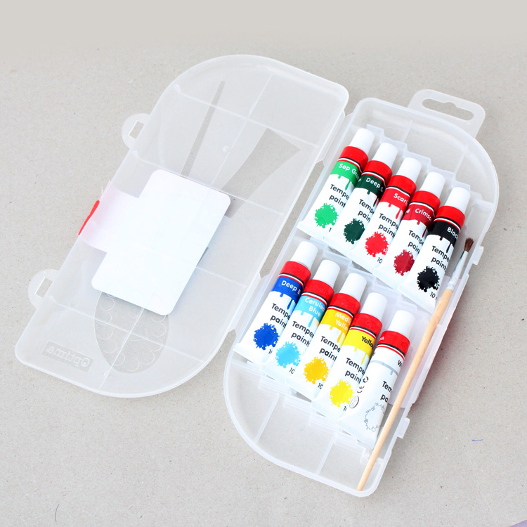 Fast Moving Hot 10 Color Tempera Painting PP Box 10ml Gouache Paint