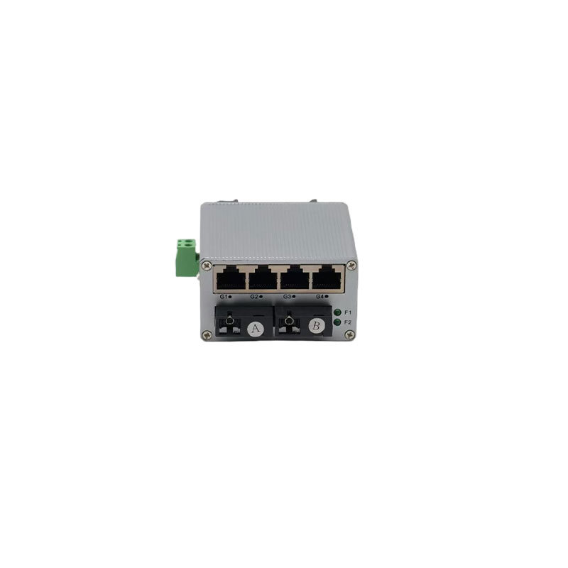 Industrial Mini Gigabit Fiber Ethernet Switch 2 Fiber 4 RJ45 Ports 1000Mbps Network Switch