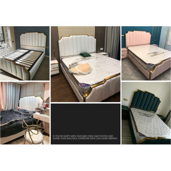 Leather Tufted Upholstered Bed Modern King Bedroom Sets