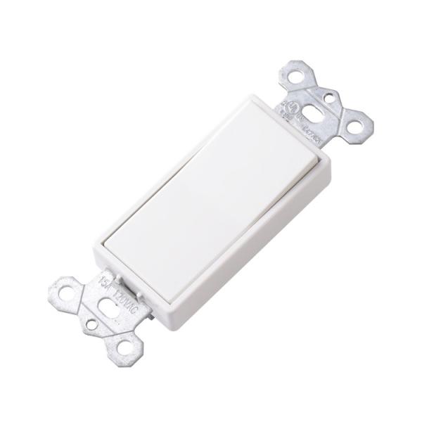 Single Pole Decora Rocker Switch Wall Mounted Standard Grouding 120V