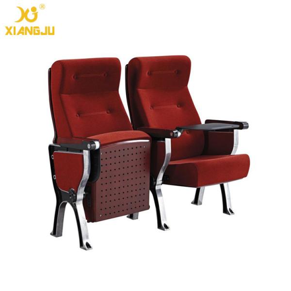 Aluminum Alloy plywood cover leather Auditorium Chairs with ABS Tablet  360° Turning