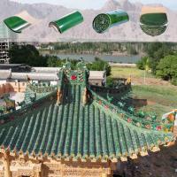 Tejas de techo de templos chinos de vidrio verde para pabellón de jardín y diseño de edificios modernos