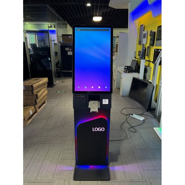 27/32 Inch Floor Standing Touch Screen Self Service Kiosk with 1920X1080 Resolution for Self Ordering and Interactive Use