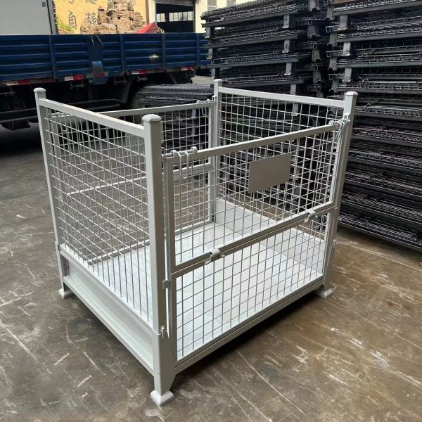 Industry Bulk Storage Stackable Stillage Cage Folding Galvanized 800x1200 Wire Mesh