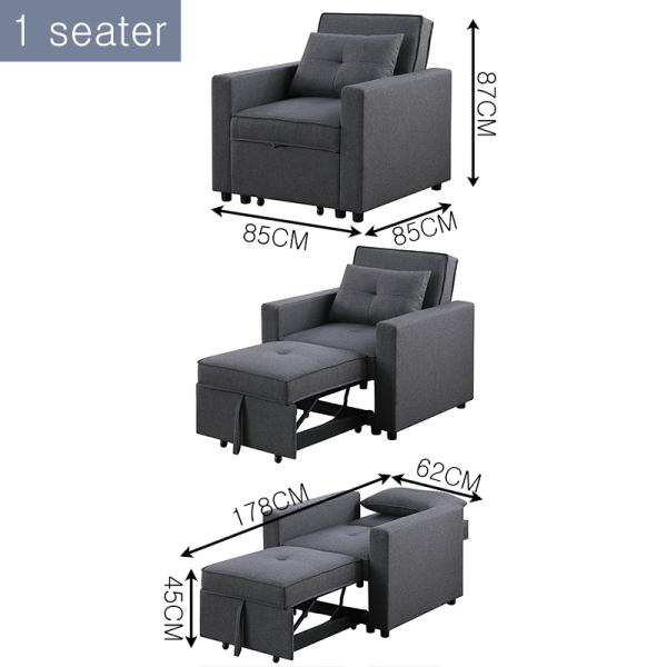 Space Saving Pull Out Sofa Couch Simple Design Folding Bed With Metal Frame Multi-funtional Sleeper with