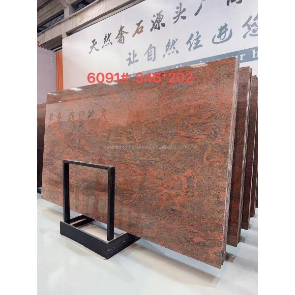 Modern Iron Baltic Red Granite Kitchen Countertop and Staircase Design in Multi Color Red