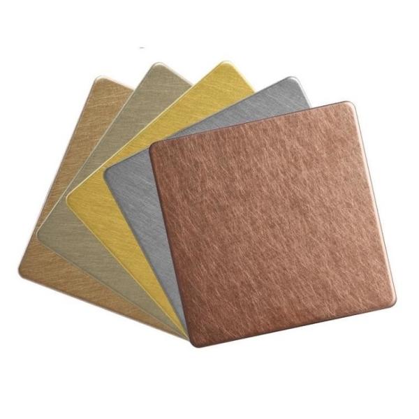 Bronze Coating Stainless Steel Sheet Metal Flat Shape 304 316L 100micron PVC
