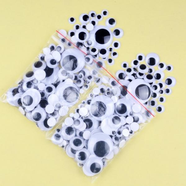 4~50mm plastic adhesive back sticky back googly eyes wiggly eyes white and black for hobbies kids DIY STEM INNOVATION