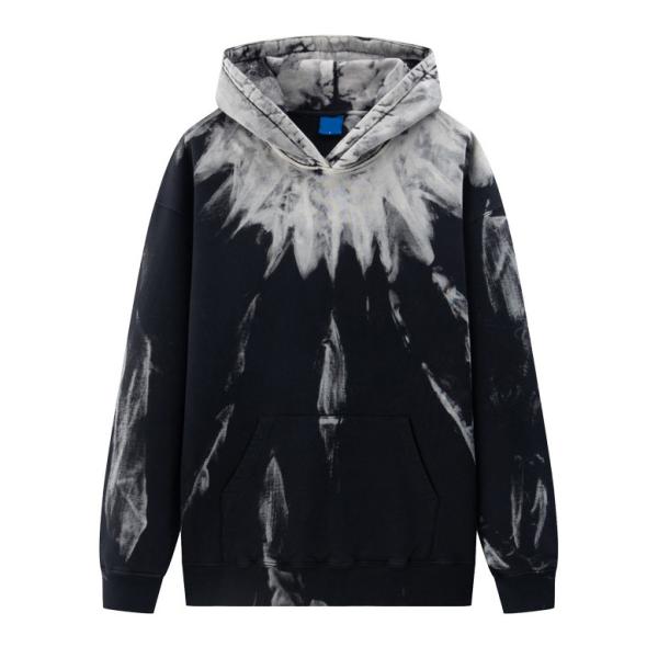 Camisola de algodão pesado com capuz 3D Impressão Puff Inverno Graffiti Gradiente Pullover Homens Mulheres