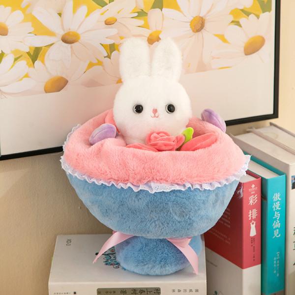 Magic Bunny Flower Bouquet - Valentine's Plush Gift for Her 20x30cm plush rabbit