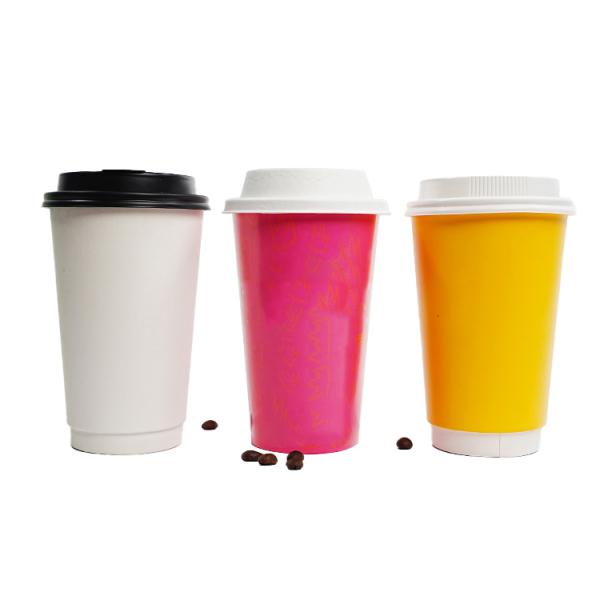 Gobelet en papier à café personnalisé en usine, gobelet en papier jetable à double paroi pour boissons chaudes, thé au lait, avec couvercle