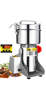 Powder Grinder 300g Electric Grain Mill Grinder Safety Upgraded Spice Grinder Pulverizer Stainless Steel Machine
