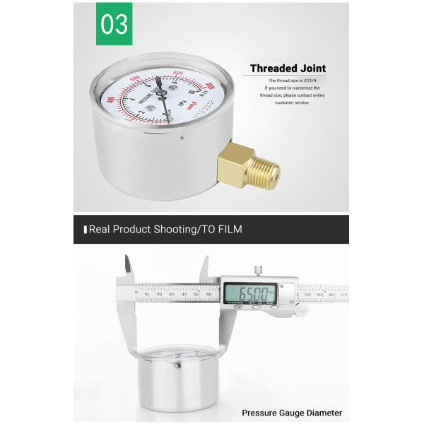 2.5 inch diaphragm micro air pressure manometer with 16KPa outlet pressure gauge made