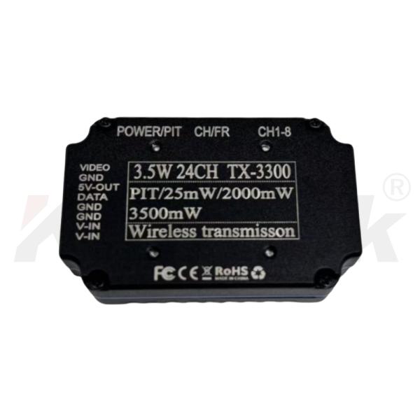 3.3GHz 3.5W 超軽量 24チャンネル FPV アナログビデオ送信機 24.5g ドローンレース専用