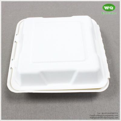 Green And Energy 8*8 And 9*9 Inch1-Compartment, Compostable Clamshell, Natural Bagasse Take-Out/To-Go Food Boxes