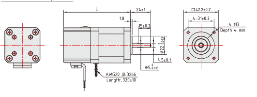 Мотор Nema 17 водяной помпы 42mm 0.5N.M гибридный Stepper