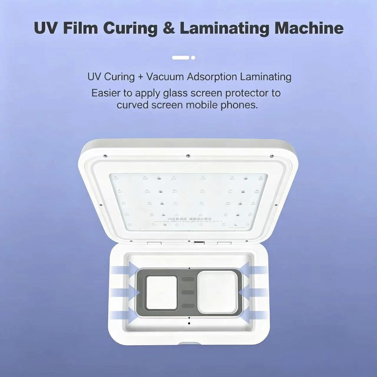 48W 24V Mobile Phone UV Film Curing Machine A++ HD Clear Anti Scratch Ultra thin UV Film Curing Equipment