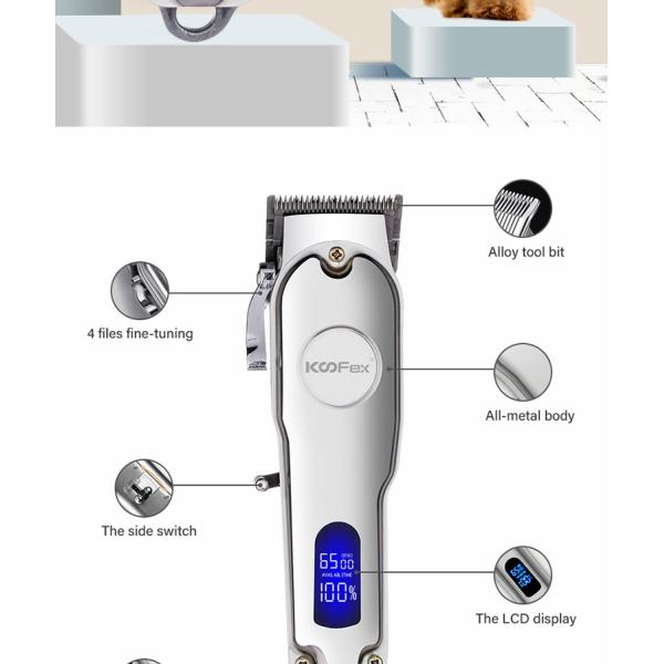 Low Noise Dog Grooming Kit Pet Clippers Cordless Electric Quiet Hair Trimmers Set